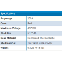 Blue Sea Terminal Feed Through Connector - 5/16 Studs Red