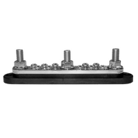 Exotronic 300A Black 3x M10 Stud & 10x Screw Busbar with Cover