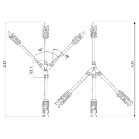 Exotronic 3 to 1 'Y' Branch Joiner Solar Connector Pair