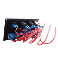 Exotronic 12/24V 8x LED Rocker, Voltmeter, Dual Cigarette Lighter, Dual USB Socket Marine Switch Panel