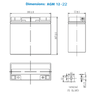 Victron 12V 22Ah AGM Deep Cycle Battery
