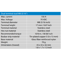 Victron Dual Terminal Stud M8-Linked Set (1 Red & 1 Black)