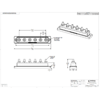 Blue Sea Busbar 250A 6P/Terminals - 5/16