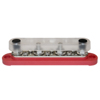 Exotronic 150A Red 4x M8 Stud & 6x Screw Busbar with Cover