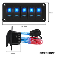 Exotronic 12/24V 5x LED Rocker Marine Switch Panel