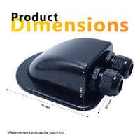 Exotronic 2 Gland Black Cable Entry Cover (Lightweight ABS)