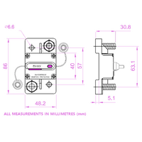 Exotronic 250A Large Surface Mount Waterproof DC Circuit Breaker