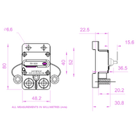 Exotronic 30A Surface Mount Waterproof DC Circuit Breaker - Side by Side