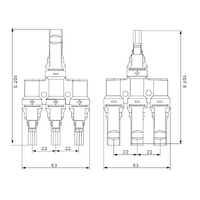Exotronic 3 to 1 'h' Branch Joiner Connector Pair