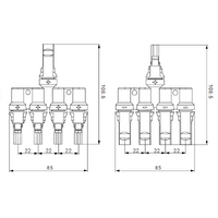 Exotronic 4 to 1 'h' Branch Joiner Connector Pair