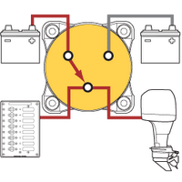Blue Sea Mini Switch Battery m-Series Selector Black - 4 Position OFF/1/2/1+2