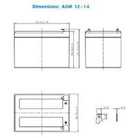 Victron 12V 14Ah AGM Deep Cycle Battery