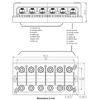 Victron Fuse holder 6-way for MEGA-fuse