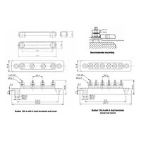 Victron Busbar 150A 6P/Terminals & Cover