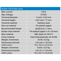 Victron Busbar 150A 6P/Terminals & Cover