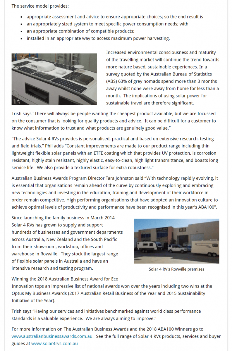 Marine Industry News Solar 4 RVs wins prestigious Award page 2