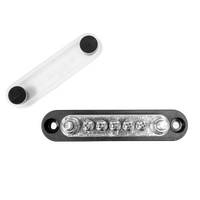 Exotronic 150A Black 2x M6 Stud Busbar with 5 Screws & Cover