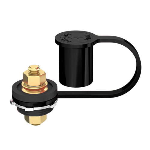 Exotronic 250A Bulkhead M10 Black Battery Post with Boot