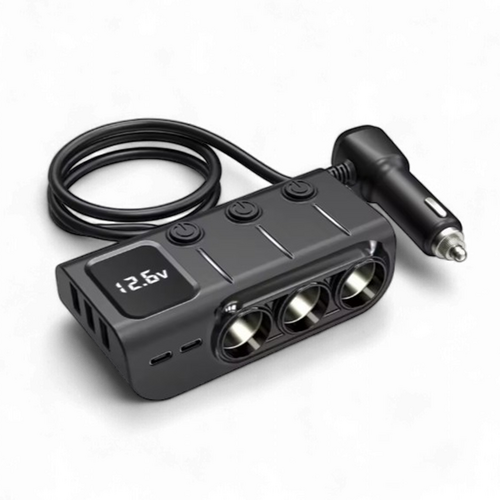 Exotronic 3 Way Car Cigarette Lighter Adaptor with PD 2x 36W QC3.0