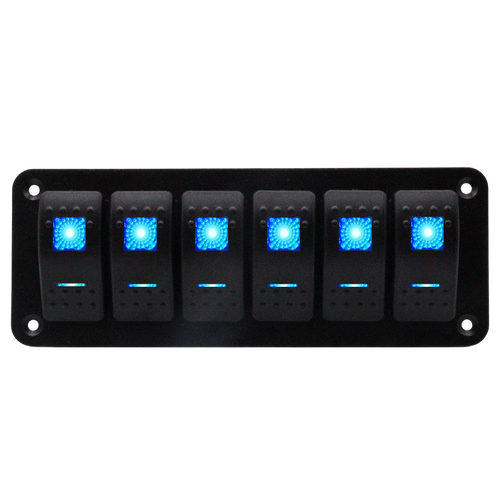 Exotronic 12/24V 6x LED Rocker Marine Switch Panel