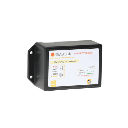 Genasun 8A MPPT 12V Voltage Boost (14.2V Lithium) - Waterproof Solar Charge Controller