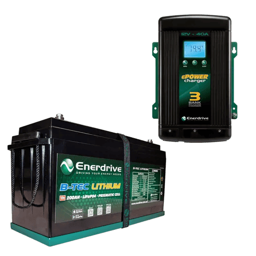 Enerdrive 12V 200Ah Lithium Bundle Inc AC40 Charger
