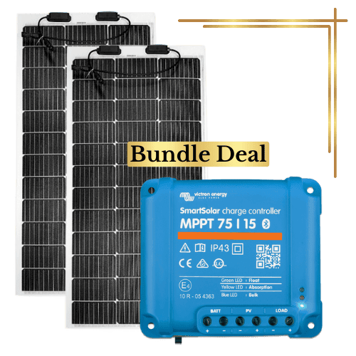 Sunman eArc 2x 100W Flexible Solar Panel & Victron SmartSolar MPPT 75/15