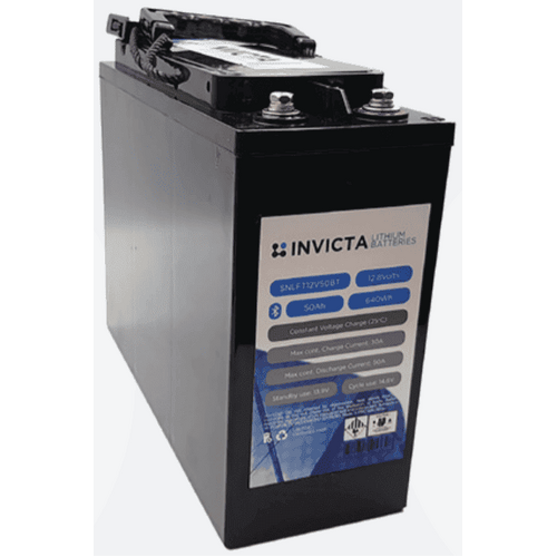 Invicta 12V 50Ah Bluetooth Slimline Lithium Battery