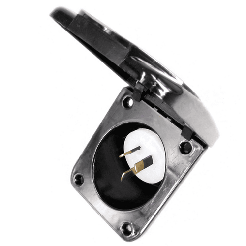 Transco 15A Black Caravan Power Inlet