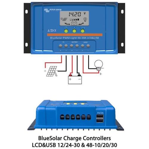 Victron 48V 10A BlueSolar PWM-LCD&USB Solar Charge Controller