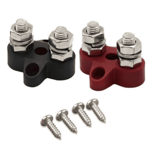 Victron Dual Terminal Stud M8-Linked Set (1 Red & 1 Black)
