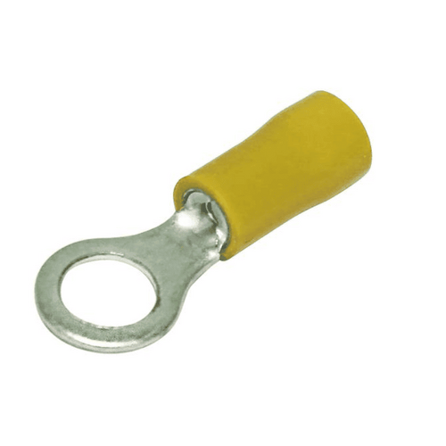 Hellermann Tyton Pre-Insulated Terminal Yellow Ring Lug M8- 50 Pack