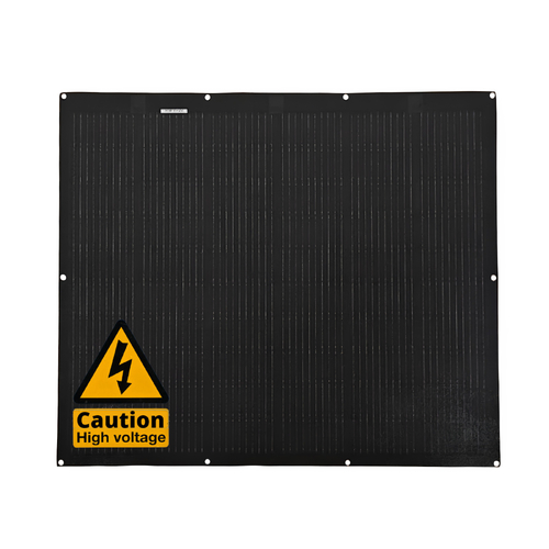 Sunman eArc 200W Black Square Flexible Solar Panel w/ Eyelets - Junction Box Underneath